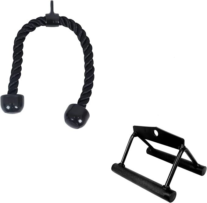 Tricep Press Down Cable Attachment, LAT Pulldown Attachment, Weight Machine Accessories, V Handle with Rotation, Tricep Rope, Rotating Bar, V-Shaped Bar, Multiple Options