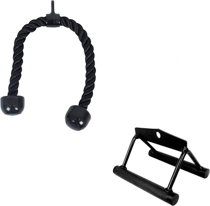 Tricep Press Down Cable Attachment, LAT Pulldown Attachment, Weight Machine Accessories, V Handle with Rotation, Tricep Rope, Rotating Bar, V-Shaped Bar, Multiple Options