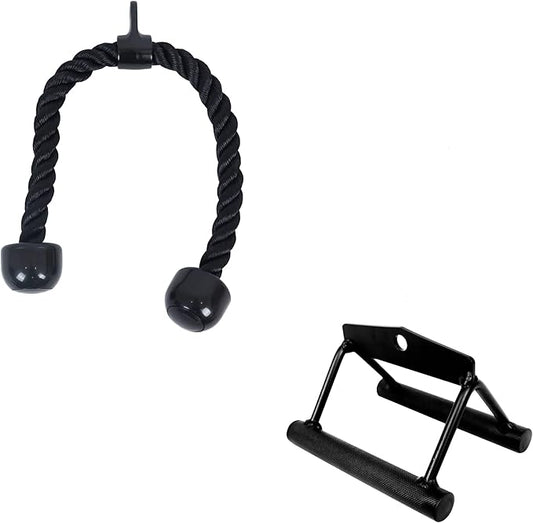 Tricep Press Down Cable Attachment, LAT Pulldown Attachment, Weight Machine Accessories, V Handle with Rotation, Tricep Rope, Rotating Bar, V-Shaped Bar, Multiple Options