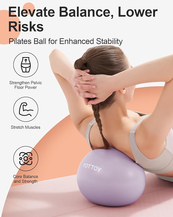 Pilates Ball, 10-inch Exercise Ball with Anti-Burst Technology