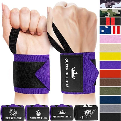 TECEUM Weightlifting 18" & 12" Wrist Wraps with Thumb Loop – Heavy Duty Wrist Workout Braces for Men and Women – Ideal for Powerlifting, Strength Training, Bodybuilding