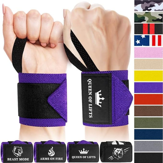 TECEUM Weightlifting 18" & 12" Wrist Wraps with Thumb Loop – Heavy Duty Wrist Workout Braces for Men and Women – Ideal for Powerlifting, Strength Training, Bodybuilding