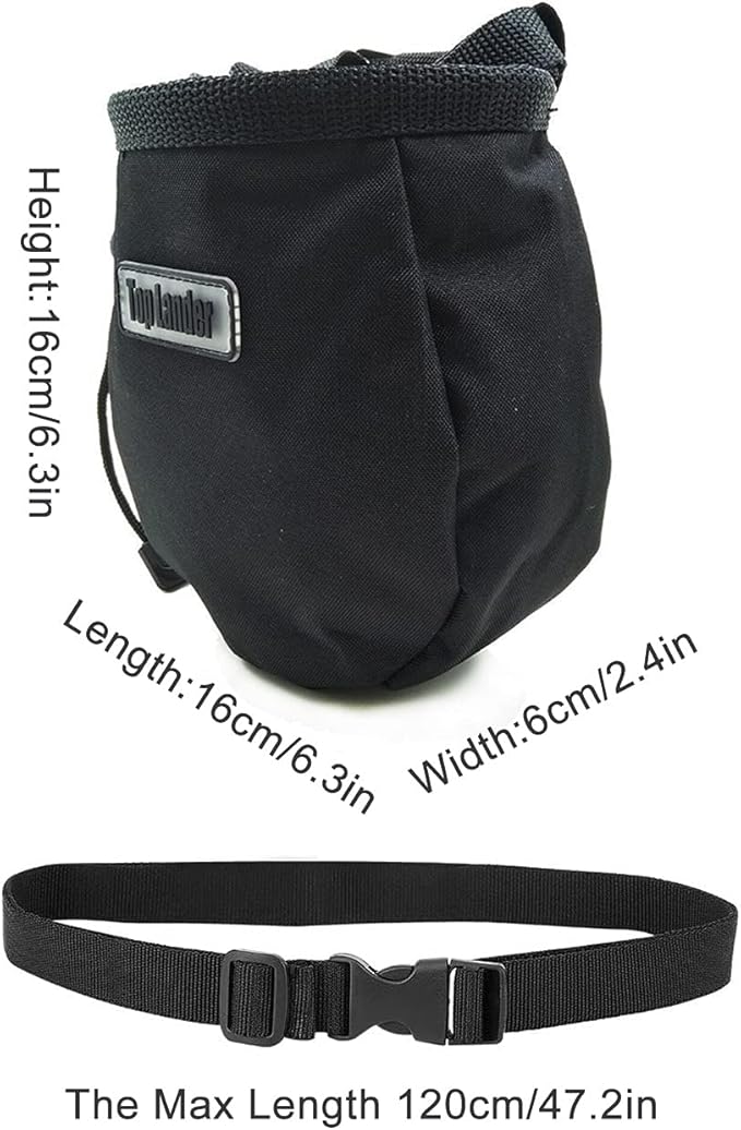 Rock Climbing Chalk Bag with Belt and Zipper Pocket for Fitness Gym Weight Lifting Hunting Bouldering Magnesium Sack