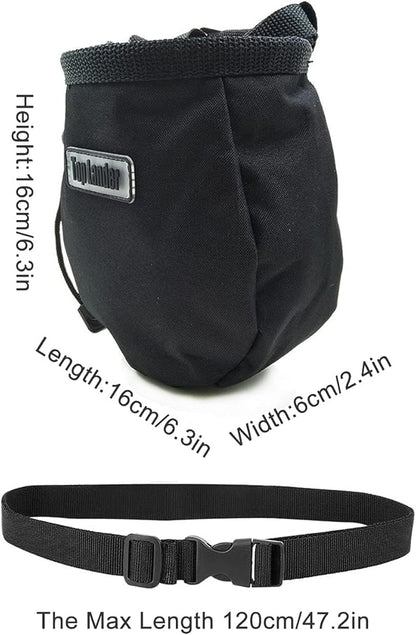 Rock Climbing Chalk Bag with Belt and Zipper Pocket for Fitness Gym Weight Lifting Hunting Bouldering Magnesium Sack