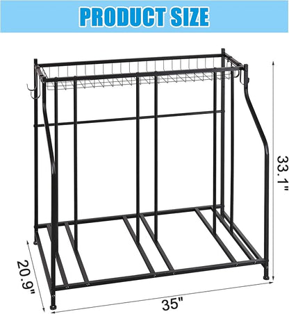 Mythinglogic Garage Bike Storage Rack, Freestanding Organizer for Adult or Kids Bike, 3 Bicycle Holder for Indoor and Outdoor Use