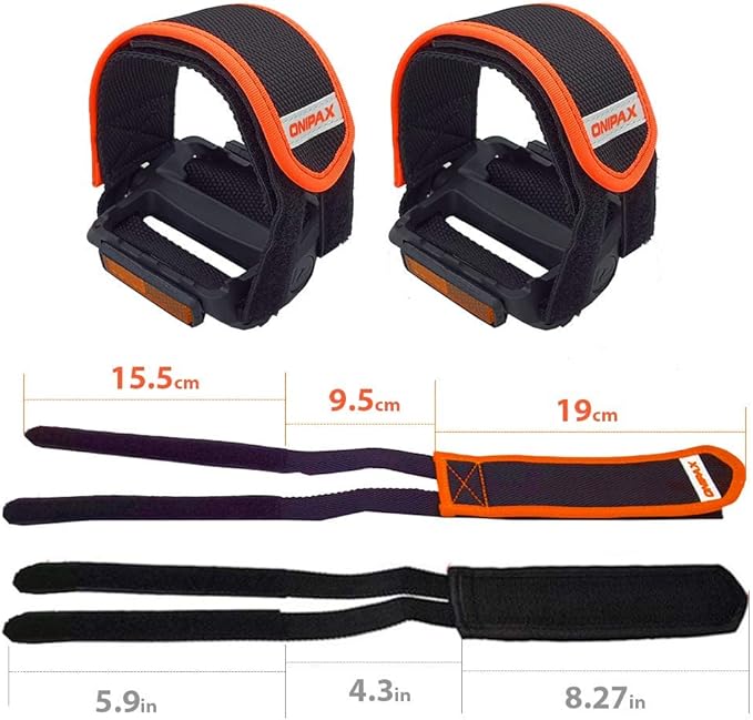 ONIPAX Outdoor Bike Pedal Straps Toe Clips Straps Tape 2 PCS