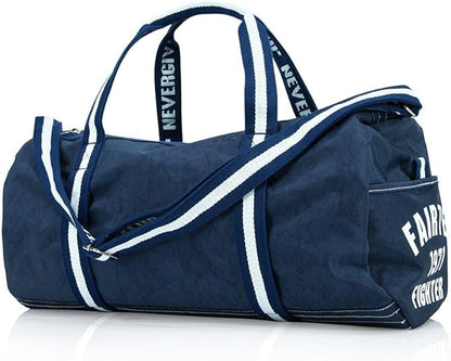 Fairtex BAG9 Retro Style Barrel Bag Thai Boxing Heavy Gym Bag Myay Thai MMA (Navy Blue)