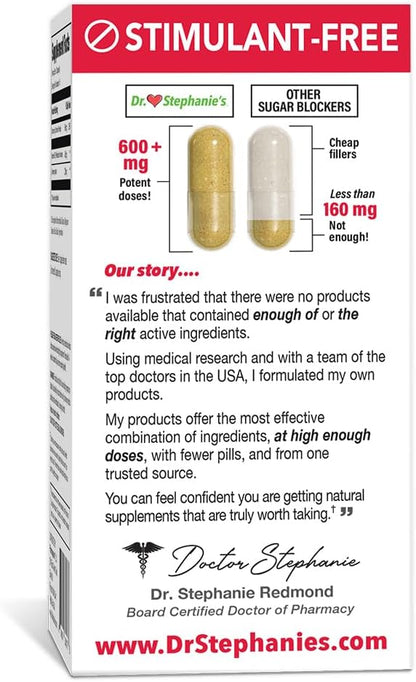Dr. Stephanie's Mealtime Carb & Sugar Blocker - Reduce Digested Carbs & Sugars, Stimulant-Free (2 Pack)