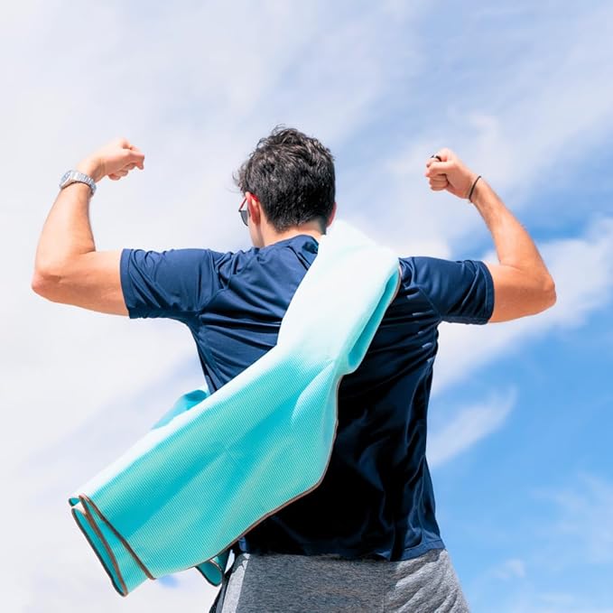 ECCOSOPHY Microfiber Gym Towel for Working Out - (60x30-Aqua)
