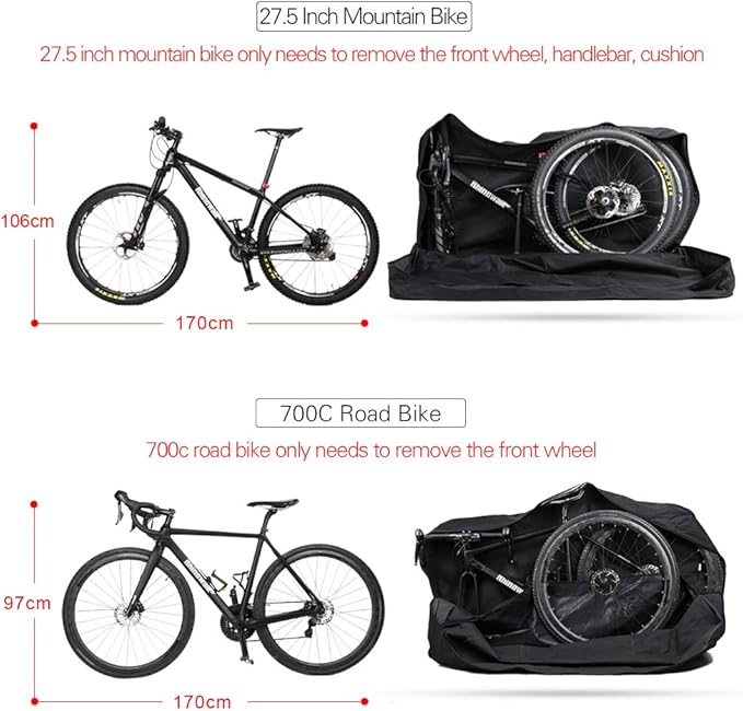 Rhinowalk Folding Bike Carry Bag for 26 inch Mountain Bike 700C Road Bicycle Transport Storage Case Travel Luggage
