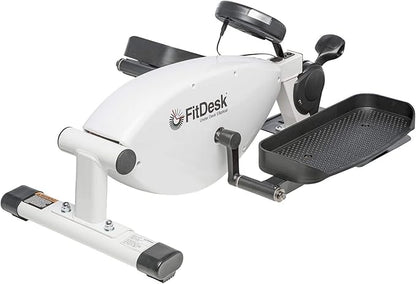 FitDesk Under Desk Bike Pedal Machine with Magnetic Resistance for Quiet, Fluid Motion - Adjustable Tension with Digital Performance Meter