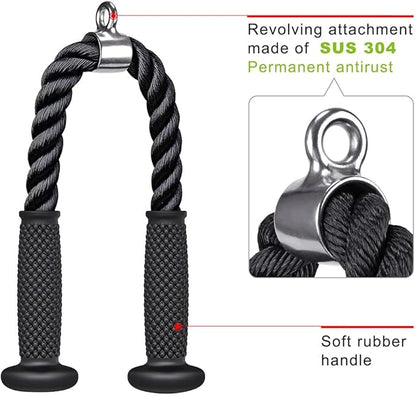 Kipika Tricep Pull Down Attachment, Cable Machine Accessories for Home Gym, Cable Machine Attachments Pulley System Gym, LAT Pull Down Attachment Weight Fitness