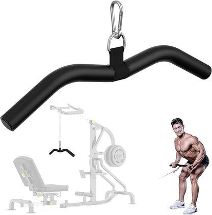 Upgraded LAT Pulldown Bars, 19" LAT Pull Down Bar Attachments for Home Gym, Curl Triceps Press Down Bar Handle LAT Bar Cable Machine Attachment for Pulley System, Rowing LAT Pull Down Bar