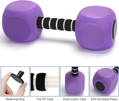 Water Dumbbells, 2Pack Aquatic Exercise Dumbbells, EVA Foam Barbells for Men Women Water Workouts