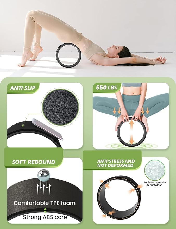 Yoga Wheel Set for Back Pain 3 Pack 13"/10.5"/6.5''