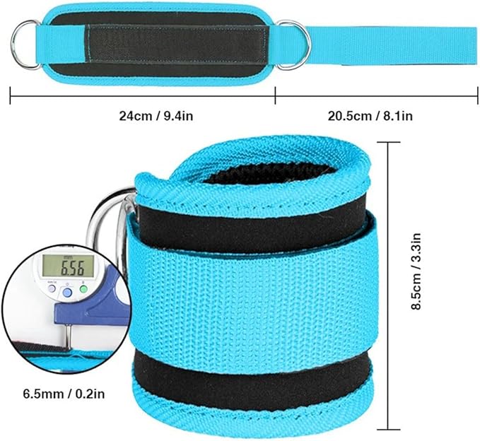 Ankle Straps Ankle Resistance Bands Wrist Cuffs Padded Straps Adjustable Fitness Glute Kickback D-Ring for Cable Machine Gym Foot Leg Training Brace Support 1 Pair