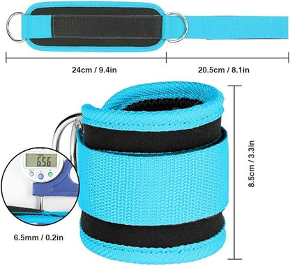 Ankle Straps Ankle Resistance Bands Wrist Cuffs Padded Straps Adjustable Fitness Glute Kickback D-Ring for Cable Machine Gym Foot Leg Training Brace Support 1 Pair