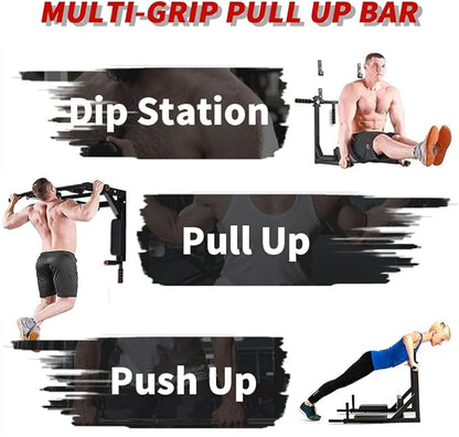 ptlsy Wall Mounted Pull Up Bar Multifunctional 440 Lbs