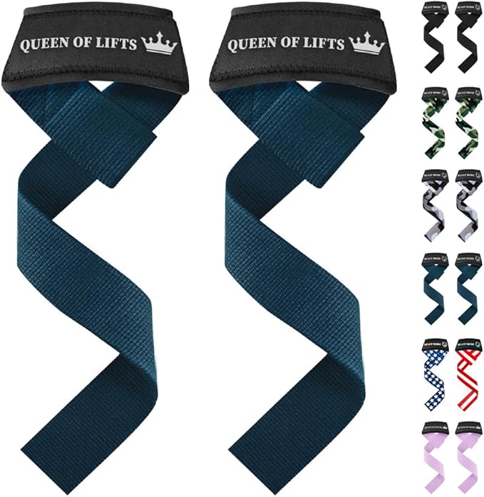 TECEUM Wrist Lifting Straps with Neoprene Padding Support – Heavy Duty Wrist Workout Straps For Men and Women – Ideal for Powerlifting, Strength Training, Bodybuilding
