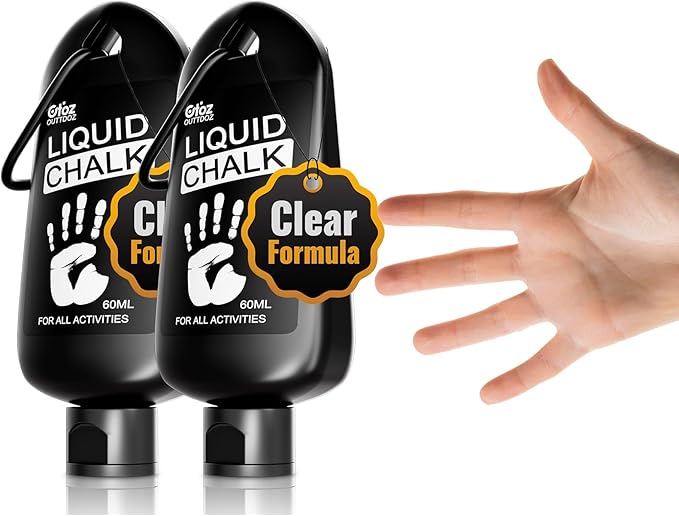 Clear Liquid Chalk, Dry Hands Non Sticky Grip Enhancer, Transparent Anti-Slip Solution for Gymnastics Cheerleading Pole Dancing Tennis Golf Pickleball Badminton and All Sports.