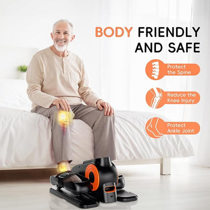 Under Desk Elliptical Machine, Morelax Ellipse Leg Exerciser for Seniors Fully Assembled, Quiet & Portable Electric Seated Pedal Exerciser with Remote Control & 12 Adjustable Speeds