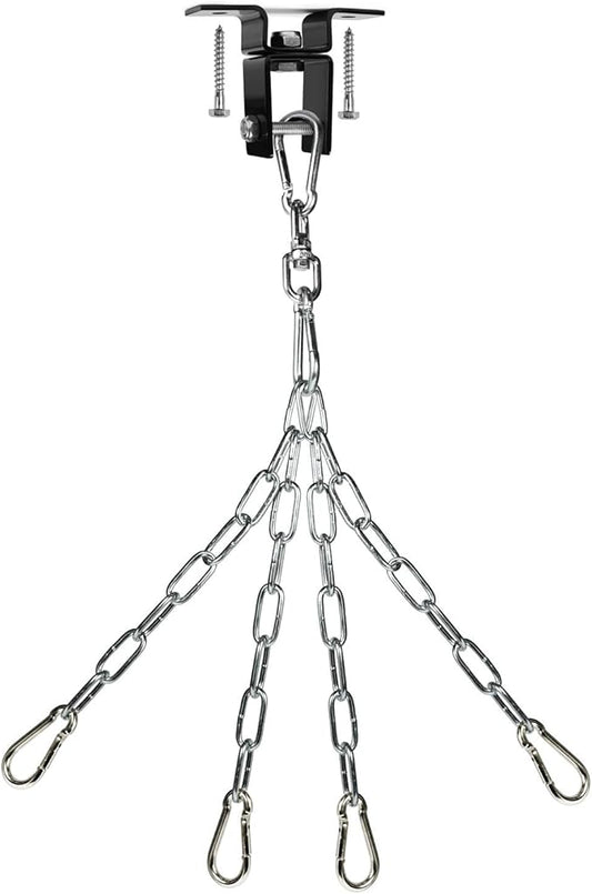 Yes4All Punching Bag Hangers, Swing Hanger For Punching Bag - Heavy Bag Hanger - Bag Chain For Boxing Stand - Indoor Outdoor Hanging, 360 Rotate Swivel,2 Screws, Heavy Bag Chain and Swivel