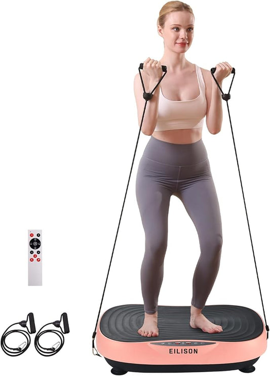 EILISON FITABS 3D Vibration Plate Exercise Machine with Seat - Ocsillation, Pulsation + Vibration Platform, Push Up, Vibration Machine for Lymphatic Drainage, Weight Loss, Recovery