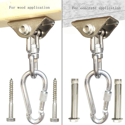 Arlai Hanging Chair Hardware Hanging Kit - Heavy Duty 360° Rotate Ultra Durable Hooks for Swing, Yoga, Playground, Gym, Punching Bag Hanger, 1000 lb Capacity