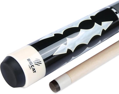 Big Cat Timeless Legacy Pool Cue Stick - 12.5mm Professional 58â€ Length, 20oz, Black