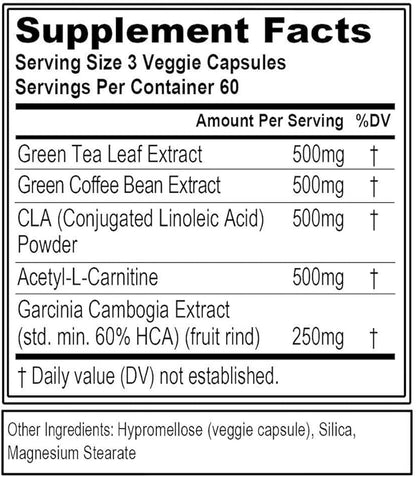 EVL Weight Loss Support Pills - Premium Multipurpose Appetite Metabolism and Fat Loss Support for Men and Women - LeanMode with Green Coffee Bean Extract CLA and Garcinia Cambogia - 60 Servings