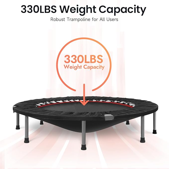 BCAN 40/48" Foldable Mini Trampoline Max Load 330lbs/440lbs