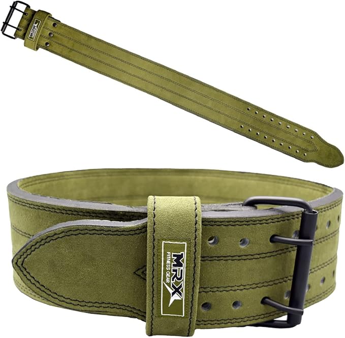 MRX Powerlifting Leather Belt 4" Wide 10mm Thickness 2 Prong
