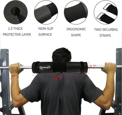 7 Pack Barbell Squat Pad for Standard Set, Barbell Pad for Hip Thrusts, 2 Gym Ankle Straps, Hip Exercise Band, 2 Squat Pad Safety Straps and Carry Bag …
