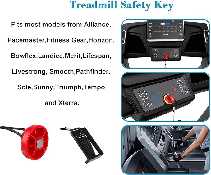 Treadmill Universal Magnet Safety Key Compatible with Most of NordicTrack, Proform, Image, Weslo, Reebok, Epic, Golds Gym, Freemotion, and Healthrider Treadmills