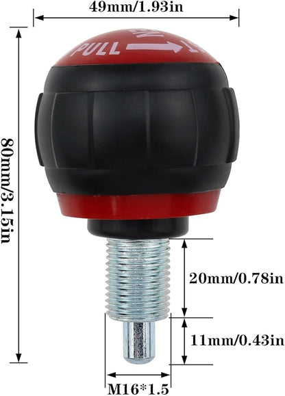 AYLIFU 2 PCS M16 Pop Pull Pin Knob Spherical Fitness Pop Pull Pin Knob Pull Pin Spring Knob Replacement Part for Fitness Equipment Bicycle Equipment Red