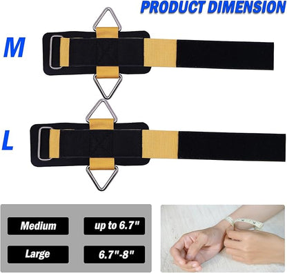 Adjustable Wrist Cuffs Neoprene Padded Straps for Cable Machines Strength Training Equipment