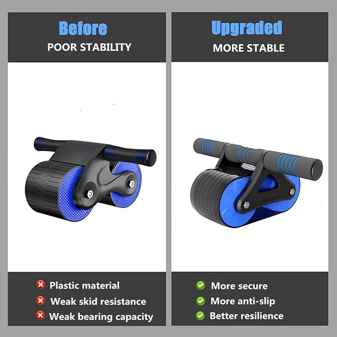 Automatic Rebound Abdominal Roller Wheel，quiet Non-slip Core Abdominal Exerciser