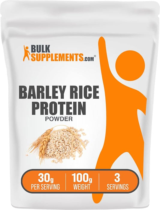 BulkSupplements.com Barley Rice Protein Powder - Vegan Protein Powder, Unflavored Protein Powder - Dairy Free Protein Source, 30g per Serving, 100g (3.5 oz) (Pack of 1)
