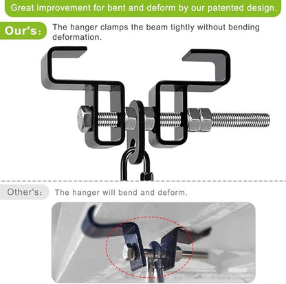 Dolibest Heavy Duty Steel Beam Hanger, Heavy Bag Mount, I Beam Heavy Bag Hanger for Punching Bag Hanger Boxing Muay Thai Training (with Spring)