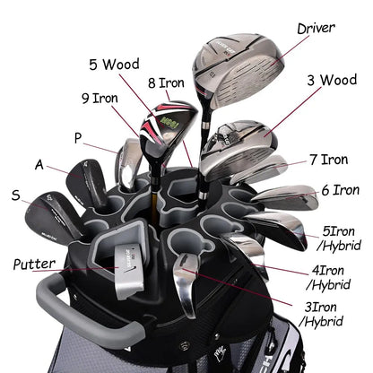 ASK ECHO T-Lock Golf Cart Bag with 14 Way Organizer Divider Top, Premium Cart Bag with Handles and Rain Cover for Men