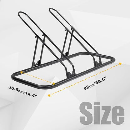 CyclingDeal Bike Rack Floor Parking Bike Stand for up to 6 Bicycles | Indoor, Home & Garage Storage Rack | Stable & Secure Bicycle Stand w/Tire Grooves Up to 29", Holding Plates & Custom Spacing