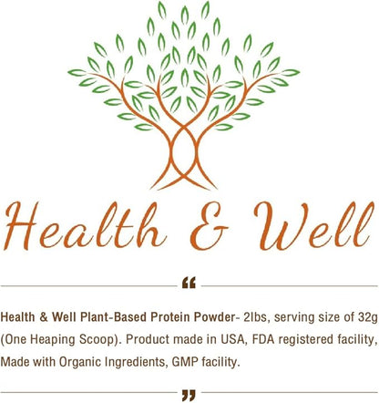 Health & Well Plant-Based Protein Powder, Contains Three Vegan proteins and Eight Different Super Fruits (Vanilla)