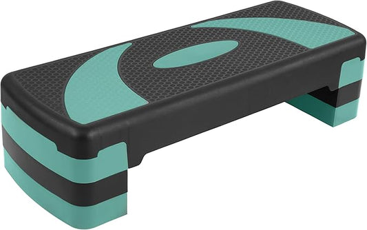 Step Aerobic Platform, Exercise Step with 5 levels Adjustable Height, 4 Stackable Risers, Fitness Training Workout Stepper for Home Gym, Cardio Strength, Multiple Options