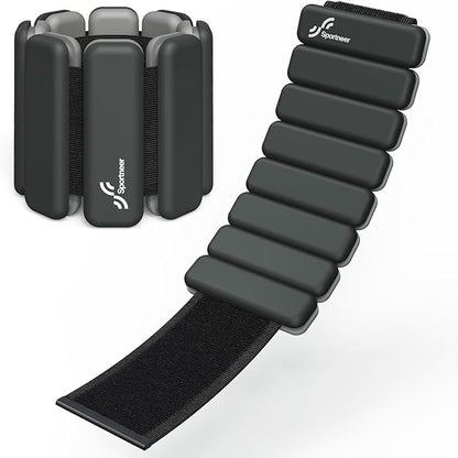 Sportneer Wrist Weights - 1 Pair (1 lb Each) | Adjustable Wearable Weights Silicone Wrist Bangles for Women | Yoga, Dance, Barre, Pilates, Zumba, Swimming, Cardio, Aerobics, Gym