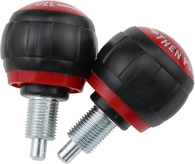 AYLIFU 2 PCS M16 Pop Pull Pin Knob Spherical Fitness Pop Pull Pin Knob Pull Pin Spring Knob Replacement Part for Fitness Equipment Bicycle Equipment Red