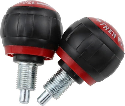 AYLIFU 2 PCS M16 Pop Pull Pin Knob Spherical Fitness Pop Pull Pin Knob Pull Pin Spring Knob Replacement Part for Fitness Equipment Bicycle Equipment Red