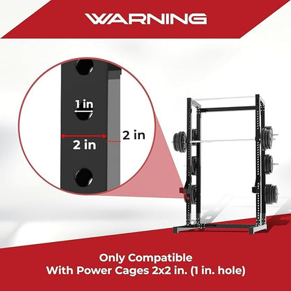 Yes4All Power Rack J-Hooks & Attachments – Heavy Duty Barbell Holders Compatible with 2x2 & 3x3 Power Racks for Home Gym
