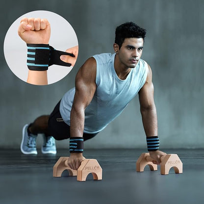 Pushup Stands - Wooden Push Up Bars Gym