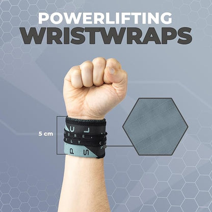 PICSIL Adjustable Wrist Support, Premium Fabric Weightlifting and Yoga Sweat Bands for Gym, for Women and Men, 1 Pair