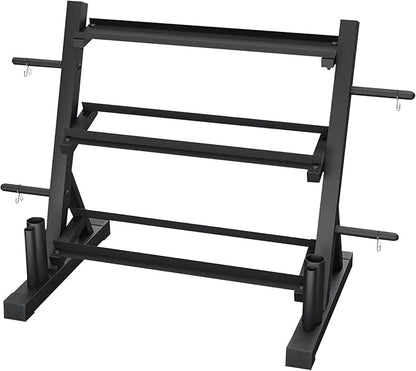 PROOFGOLD 1200LBS Dumbbell Rack- Adjustable 3 Tier Weight Rack for Home Gym Suitable for Storage of Dumbbell, Weight Plates,Kettlebell Barbell Plate, Barbell Bar(Rack Only)
